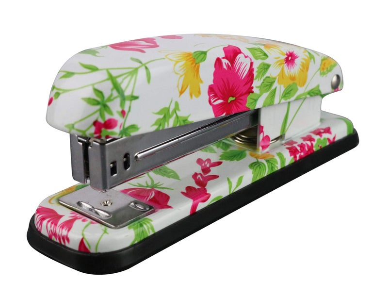 VIBRANZ LAB VIBRANZ-LAB Cute Heavy Duty Stapler for Home Office Supplies Standard Pretty Floral Staplers for Desk Cute Office Products Small Hand Stapler Desktop Stapler School Crafting Supplies Mini Stapler - Image 1
